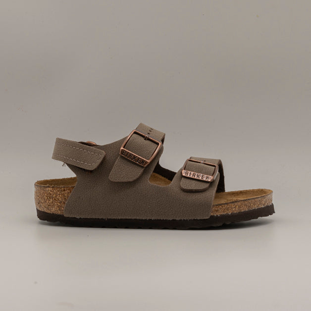 Birkenstock Milano Kids – sandalo bambino con cinturino al tallone e plantare anatomico - marrone mocca - scarpe di qualità venduta a Milano da Pli-Pla