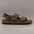 Birkenstock Milano – sandalo con cinturino alla caviglia e plantare anatomico - marrone mocca - scarpe di qualità venduta a Milano da Pli-Pla