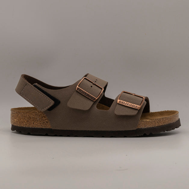 Birkenstock Milano – sandalo con cinturino alla caviglia e plantare anatomico - marrone mocca - scarpe di qualità venduta a Milano da Pli-Pla