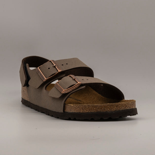 Birkenstock Milano – sandalo con cinturino alla caviglia e plantare anatomico - marrone mocca - scarpe di qualità venduta a Milano da Pli-Pla