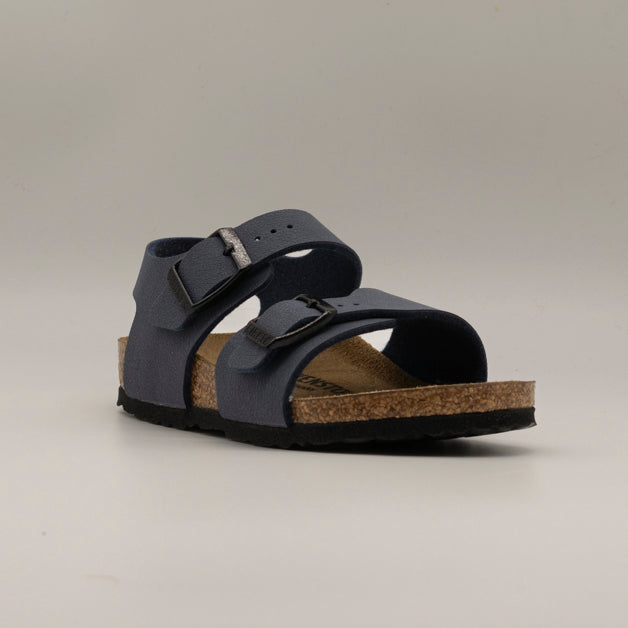 Birkenstock New York Kids – sandalo bambino con cinturino al tallone e plantare anatomico - blu navy - scarpe di qualità venduta a Milano da Pli-Pla