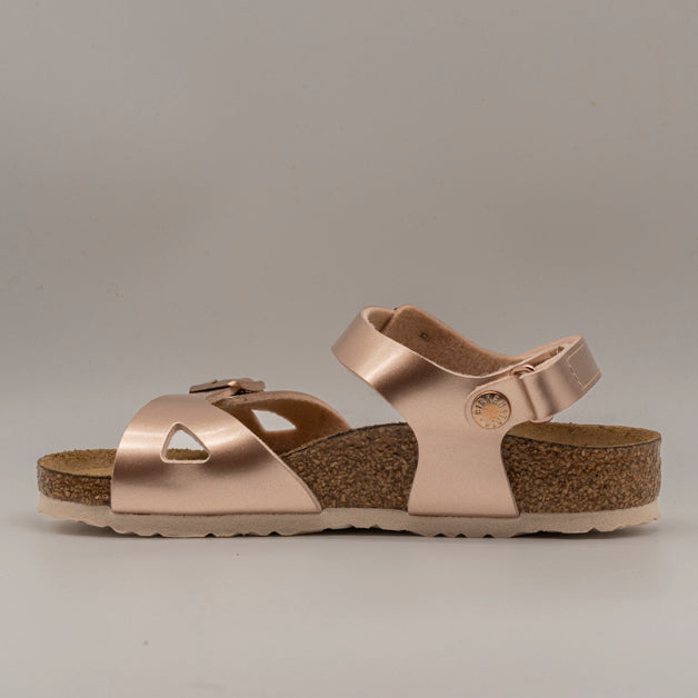 Birkenstock Rio Kids – sandalo bambino con cinturino al tallone e plantare anatomico - electric metallic copper - scarpe di qualità venduta a Milano da Pli-Pla