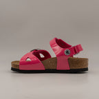 Birkenstock Rio Kids – sandalo bambina con cinturino al tallone e plantare anatomico - patent fuchsia tulip - scarpe di qualità venduta a Milano da Pli-Pla