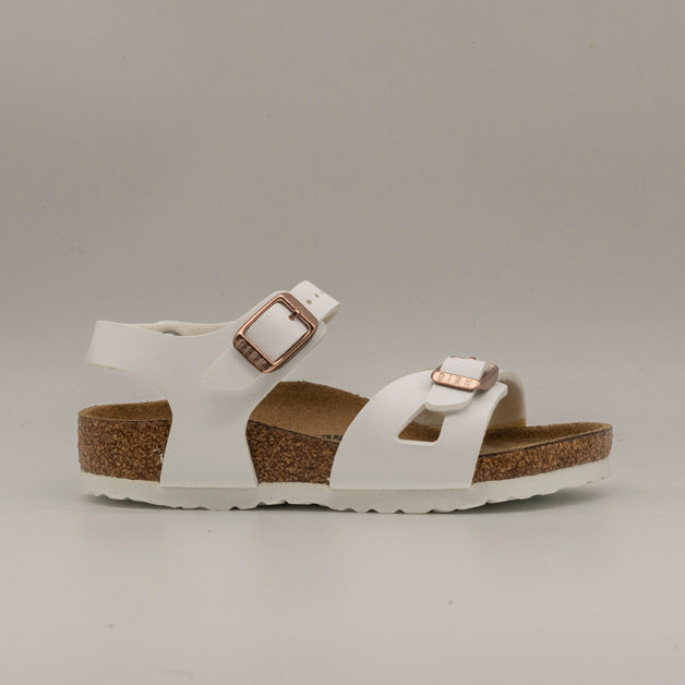 Birkenstock Rio Kids – sandalo bambino con cinturino al tallone e plantare anatomico - Bianco - scarpe di qualità venduta a Milano da Pli-Pla