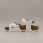Birkenstock Rio Kids – sandalo bambino con cinturino al tallone e plantare anatomico - Bianco - scarpe di qualità venduta a Milano da Pli-Pla