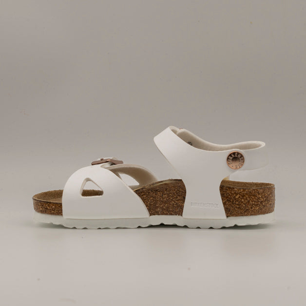Birkenstock Rio Kids – sandalo bambino con cinturino al tallone e plantare anatomico - Bianco - scarpe di qualità venduta a Milano da Pli-Pla