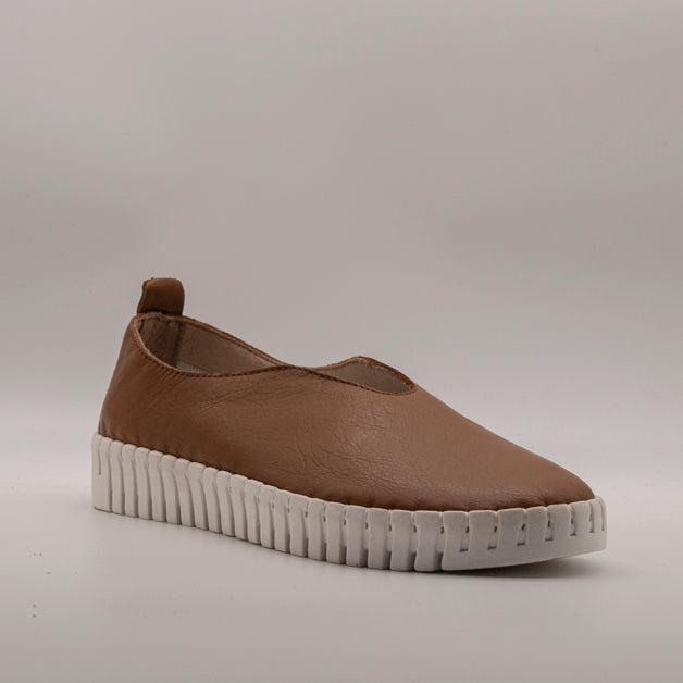 Cinzia Soft PQ8245449C ballerine in pelle con suola platform cuoio - scarpe di qualità venduta a Milano da Pli-Pla