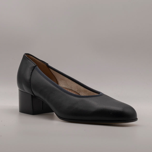 Cinzia Valle 2296 Dècolletè in pelle da donna con tacco blu - scarpe di qualità venduta a Milano da Pli-Pla