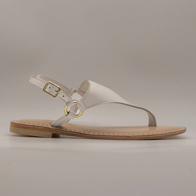 Cristin Catrin – sandali infradito in pelle con cinturino - bianco - scarpe di qualità venduta a Milano da Pli-Pla