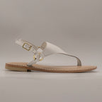 Cristin Catrin – sandali infradito in pelle con cinturino - bianco - scarpe di qualità venduta a Milano da Pli-Pla