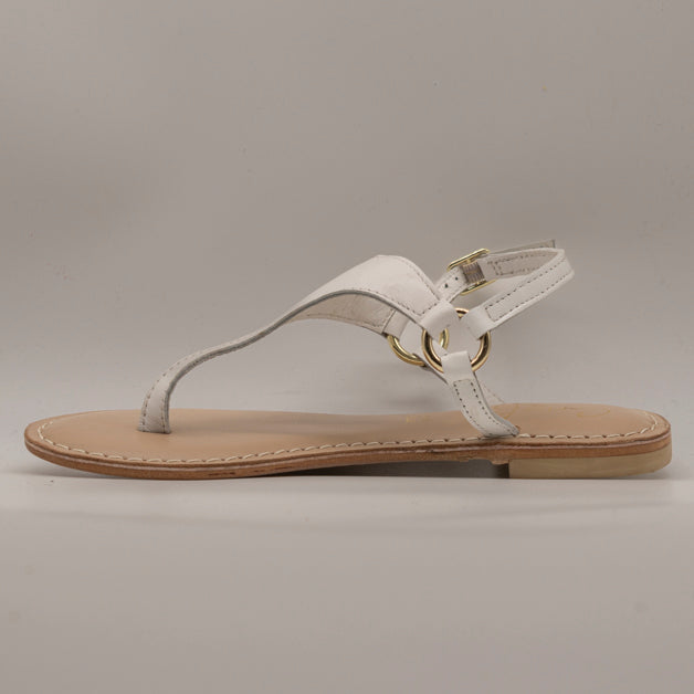 Cristin Catrin – sandali infradito in pelle con cinturino - bianco - scarpe di qualità venduta a Milano da Pli-Pla