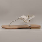 Cristin Catrin – sandali infradito in pelle con cinturino - bianco - scarpe di qualità venduta a Milano da Pli-Pla