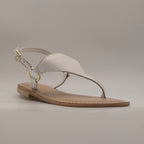 Cristin Catrin – sandali infradito in pelle con cinturino - bianco - scarpe di qualità venduta a Milano da Pli-Pla