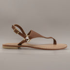 Cristin Catrin – sandali infradito in pelle con cinturino - cuoio - scarpe di qualità venduta a Milano da Pli-Pla