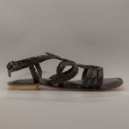 Cristin Cefalù – sandalo in pelle stile greco con cinturino - testa di moro - scarpe di qualità venduta a Milano da Pli-Pla