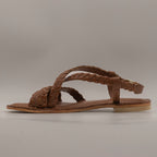 Cristin Cefalù – sandalo in pelle stile greco con cinturino - cuoio - scarpe di qualità venduta a Milano da Pli-Pla