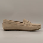 Cristin Judi – Mocassini donna in pelle scamosciata beige - scarpe di qualità venduta a Milano da Pli-Pla