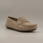 Cristin Judi – Mocassini donna in pelle scamosciata beige - scarpe di qualità venduta a Milano da Pli-Pla