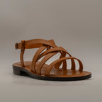 Cuoieria Toscana 134 – sandali in cuoio stile romano - cuoio - scarpe di qualità venduta a Milano da Pli-Pla