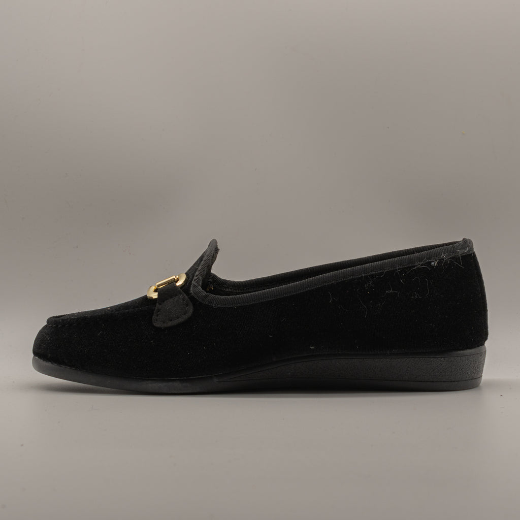 Dorea LB 557 – Mocassini donna in velluto foderati - nero - scarpe di qualità venduta a Milano da Pli-Pla