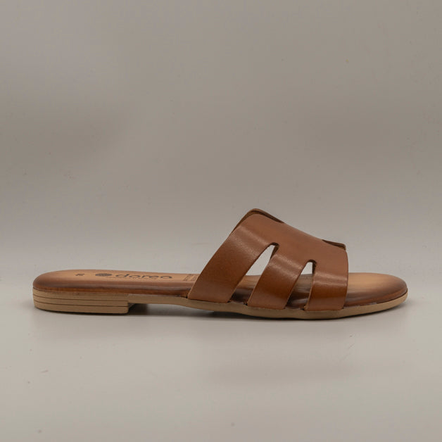 Dorea 5102 – ciabattina in pelle con plantare imbottito comfort - cuoio - scarpe di qualità venduta a Milano da Pli-Pla