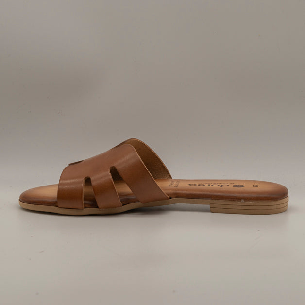 Dorea 5102 – ciabattina in pelle con plantare imbottito comfort - cuoio - scarpe di qualità venduta a Milano da Pli-Pla