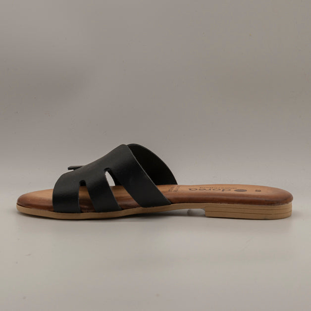 Dorea 5102 – ciabattina in pelle con plantare imbottito comfort - nero - scarpe di qualità venduta a Milano da Pli-Pla