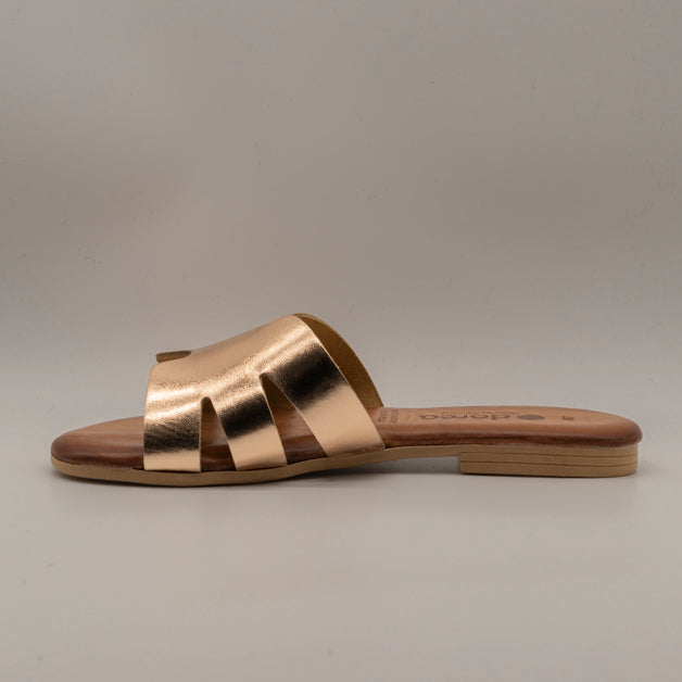 Dorea 5102 – ciabattina in pelle con plantare imbottito comfort - oro - scarpe di qualità venduta a Milano da Pli-Pla