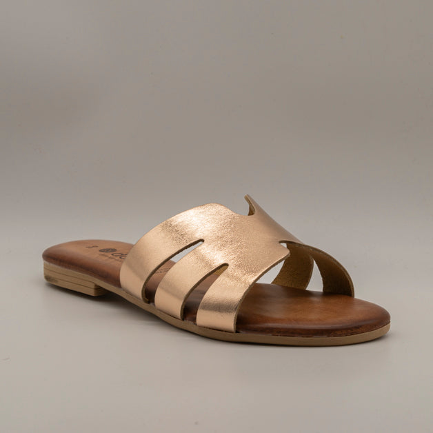 Dorea 5102 – ciabattina in pelle con plantare imbottito comfort - oro - scarpe di qualità venduta a Milano da Pli-Pla