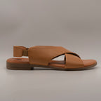 Dorea MR22G435 – sandalo in pelle con fasce incrociate e comfort slip-on - marrone brandy - scarpe di qualità venduta a Milano da Pli-Pla