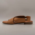 Dorea MR22G435 – sandalo in pelle con fasce incrociate e comfort slip-on - marrone brandy - scarpe di qualità venduta a Milano da Pli-Pla