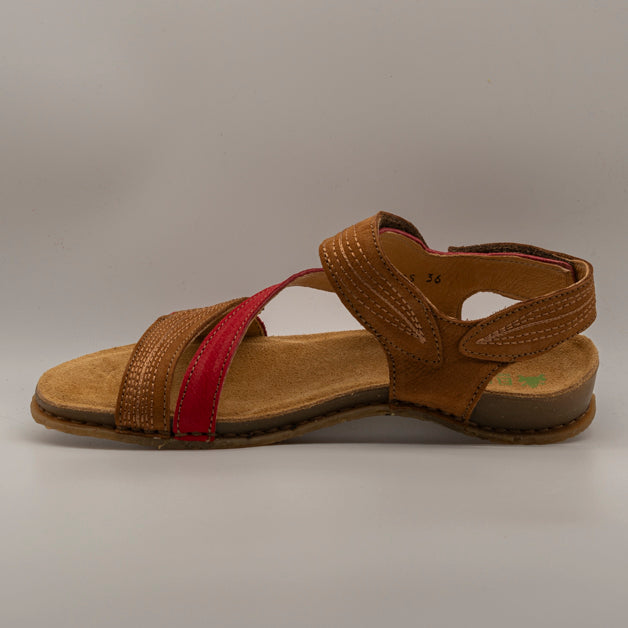 El Naturalista 5810S Panglao – sandalo in pelle con doppio velcro e suola riciclata - cuoio/rosso Tibet - scarpe di qualità venduta a Milano da Pli-Pla