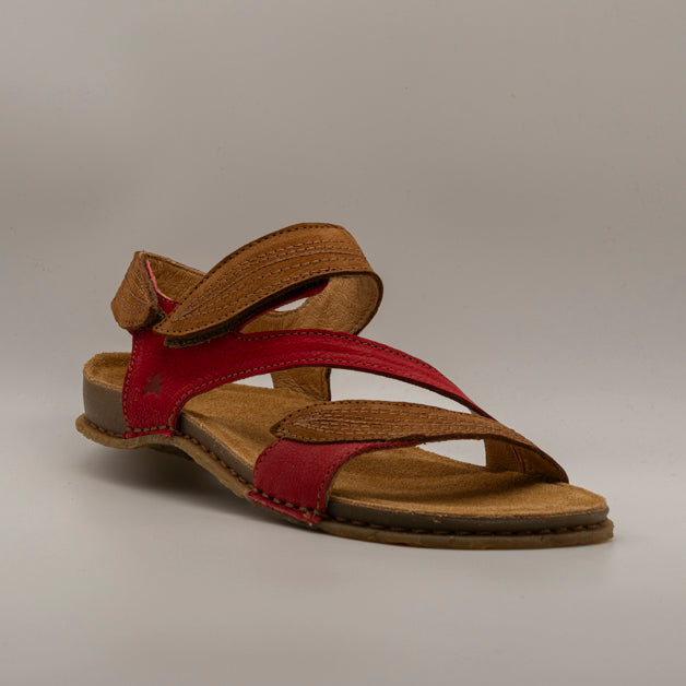 El Naturalista 5810S Panglao – sandalo in pelle con doppio velcro e suola riciclata - cuoio/rosso Tibet - scarpe di qualità venduta a Milano da Pli-Pla