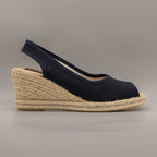 Emma Shoes 26065 – campesine aperte con zeppa 5 corde - blu - scarpe di qualità venduta a Milano da Pli-Pla