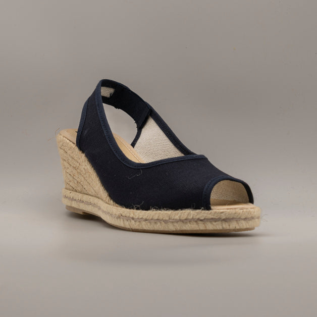 Emma Shoes 26065 – campesine aperte con zeppa 5 corde - blu - scarpe di qualità venduta a Milano da Pli-Pla