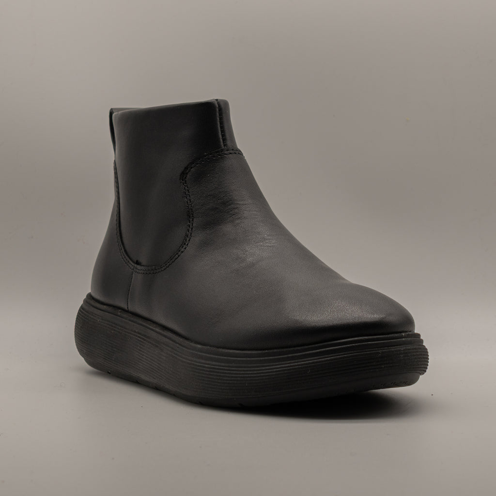 FitFlop iQ-ComFF Leather Zip Ankle Boots – Stivaletti donna in pelle - nero - scarpe di qualità venduta a Milano da Pli-Pla
