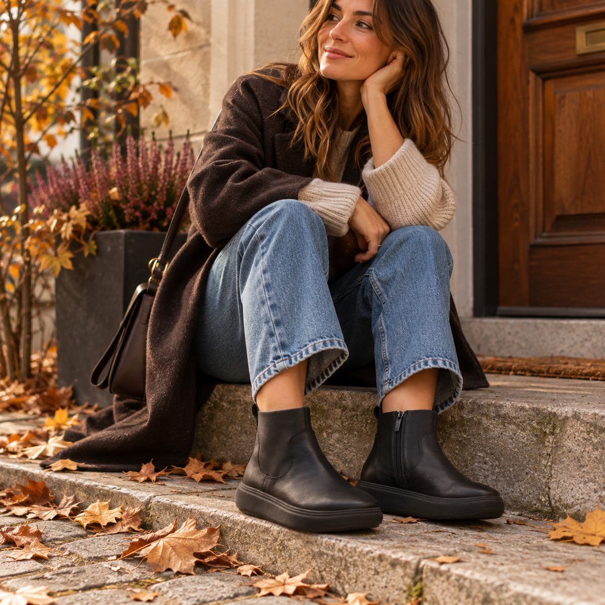 FitFlop iQ-ComFF Leather Zip Ankle Boots – Stivaletti donna in pelle - nero - scarpe di qualità venduta a Milano da Pli-Pla