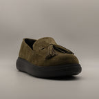 FitFlop iQ-ComFF Suede Tassel Loafers – Mocassini donna in camoscio - verde oliva - scarpe di qualità venduta a Milano da Pli-Pla