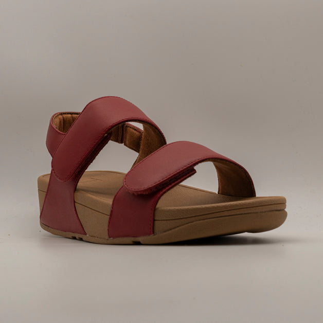 FitFlop Lulu Adjustable Leather – sandali in pelle regolabili - Burnt Cherry - scarpe di qualità venduta a Milano da Pli-Pla