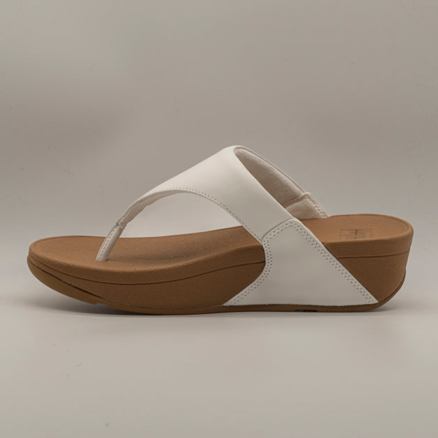FitFlop Lulu – sandalo infradito in pelle con tecnologia Microwobbleboard™ - bianco - scarpe di qualità venduta a Milano da Pli-Pla