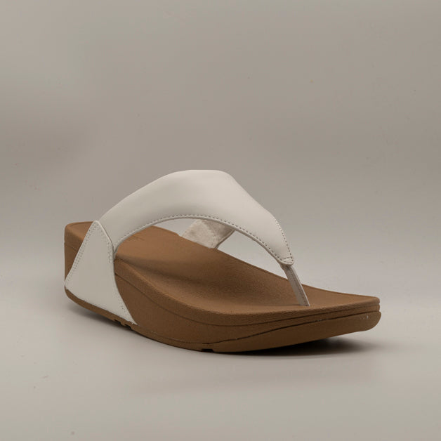 FitFlop Lulu – sandalo infradito in pelle con tecnologia Microwobbleboard™ - bianco - scarpe di qualità venduta a Milano da Pli-Pla