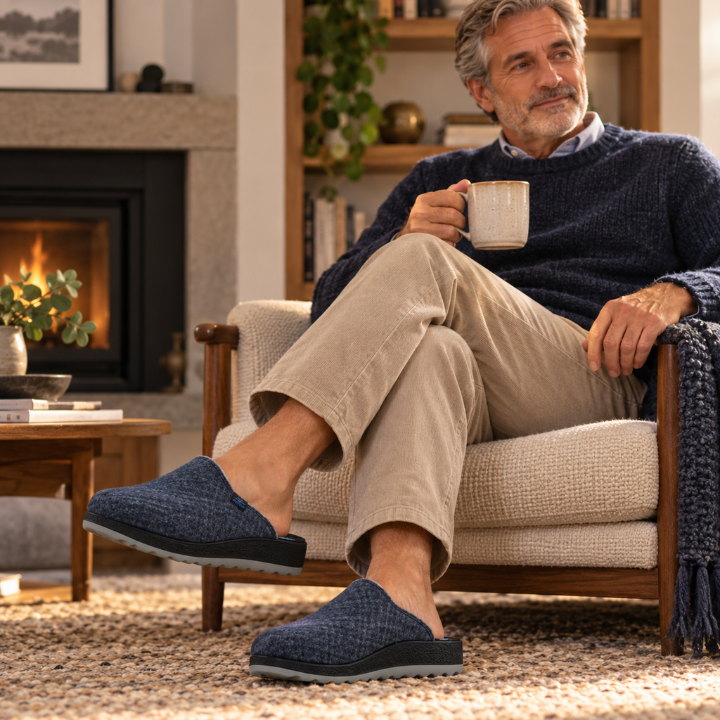 Fly-Flot 52 720 SB – Pantofole uomo in feltro riciclato - blu - scarpe di qualità venduta a Milano da Pli-Pla