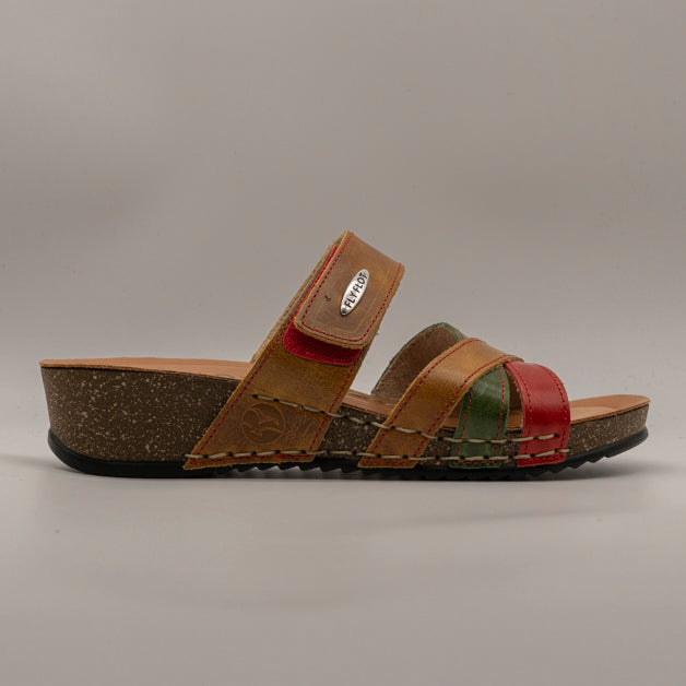 Fly Flot 23 165 WG – sandalo in pelle con zeppa comfort e velcro regolabile - giallo - scarpe di qualità venduta a Milano da Pli-Pla