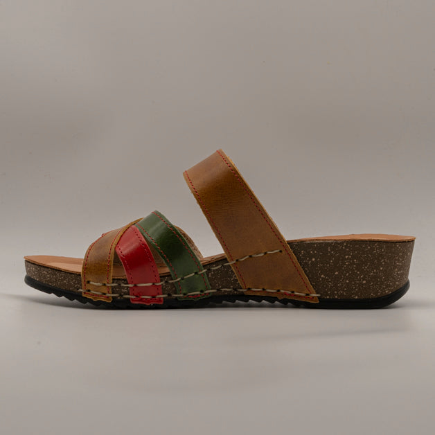 Fly Flot 23 165 WG – sandalo in pelle con zeppa comfort e velcro regolabile - giallo - scarpe di qualità venduta a Milano da Pli-Pla