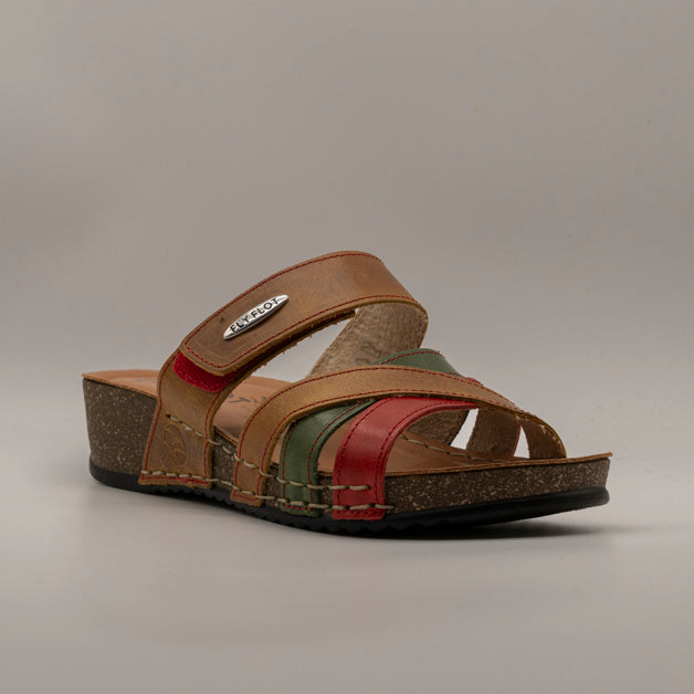 Fly Flot 23 165 WG – sandalo in pelle con zeppa comfort e velcro regolabile - giallo - scarpe di qualità venduta a Milano da Pli-Pla