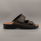 Fly-Flot 62 021 ZE – ciabatte uomo con doppio velcro e comfort anatomico - testa di moro - scarpe di qualità venduta a Milano da Pli-Pla
