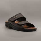 Fly-Flot 62 021 ZE – ciabatte uomo con doppio velcro e comfort anatomico - testa di moro - scarpe di qualità venduta a Milano da Pli-Pla