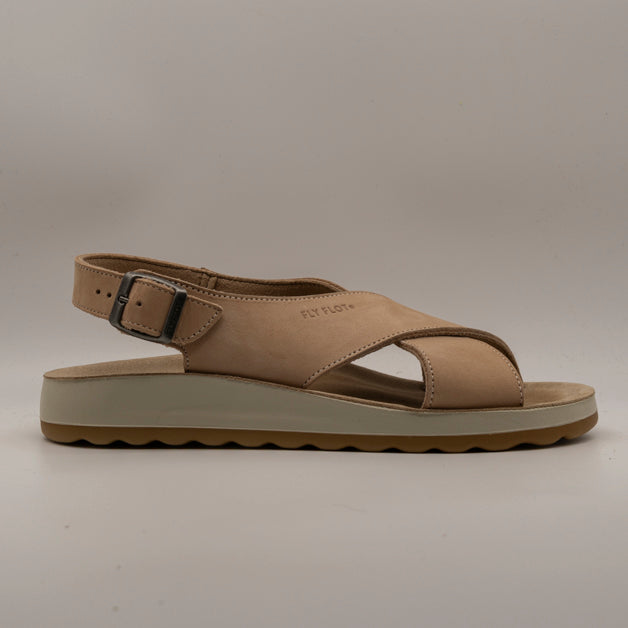 Fly Flot 77 G69 QC – sandalo in pelle anatomico con tecnologia comfort - beige - scarpe di qualità venduta a Milano da Pli-Pla