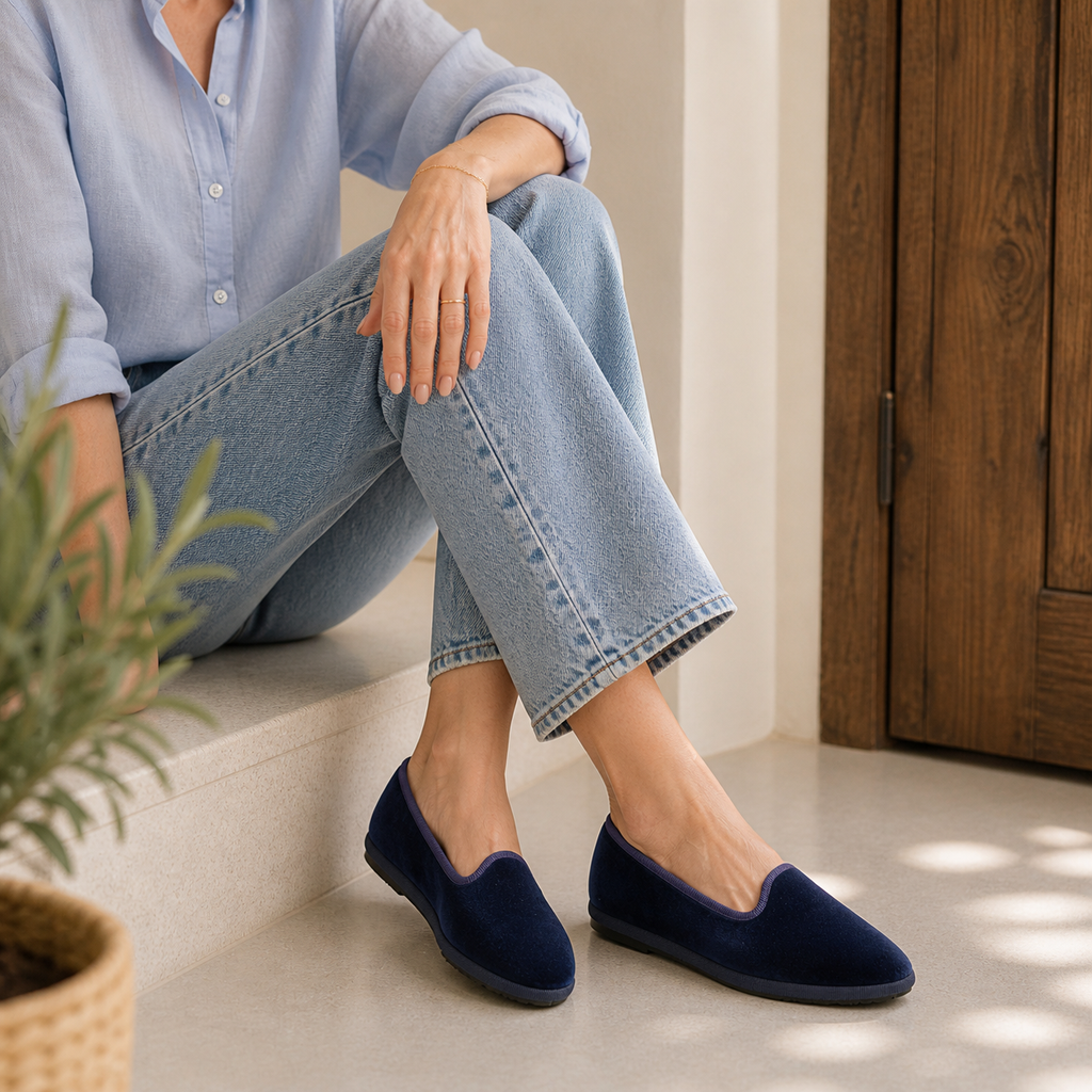 Friulane Classiche Blu Notte – La Tradizione del Velluto | Pli-Pla - scarpe di qualità venduta a Milano da Pli-Pla