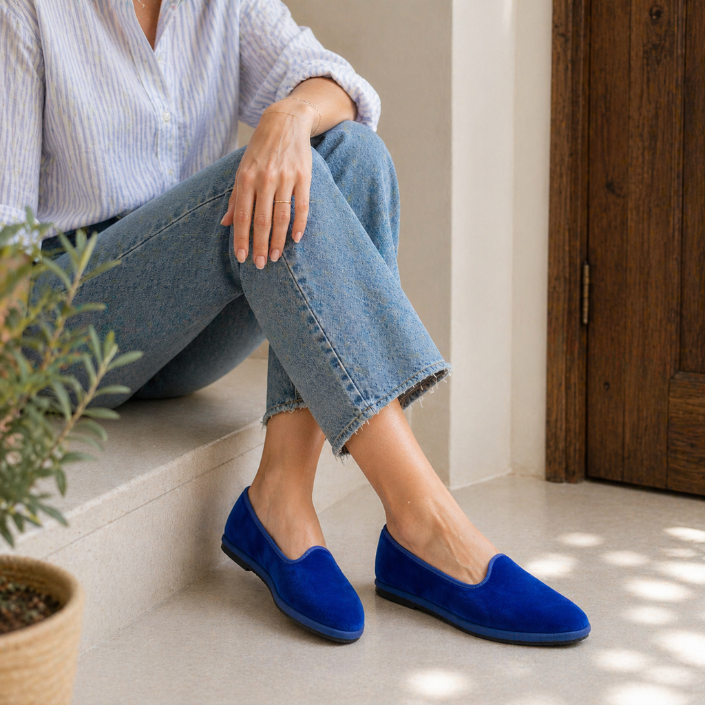 Friulane Classiche Bluette – La Tradizione del Velluto | Pli-Pla - scarpe di qualità venduta a Milano da Pli-Pla